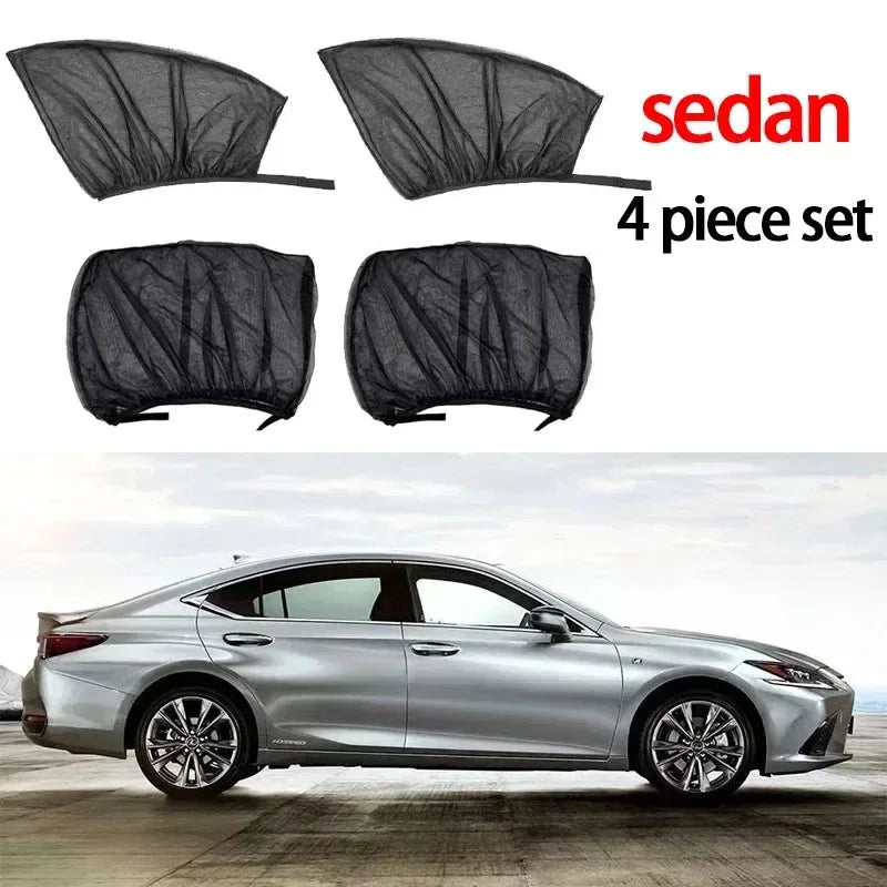 Car Window Mesh Sunshade - Breathable Mosquito Screen & UV Blocker