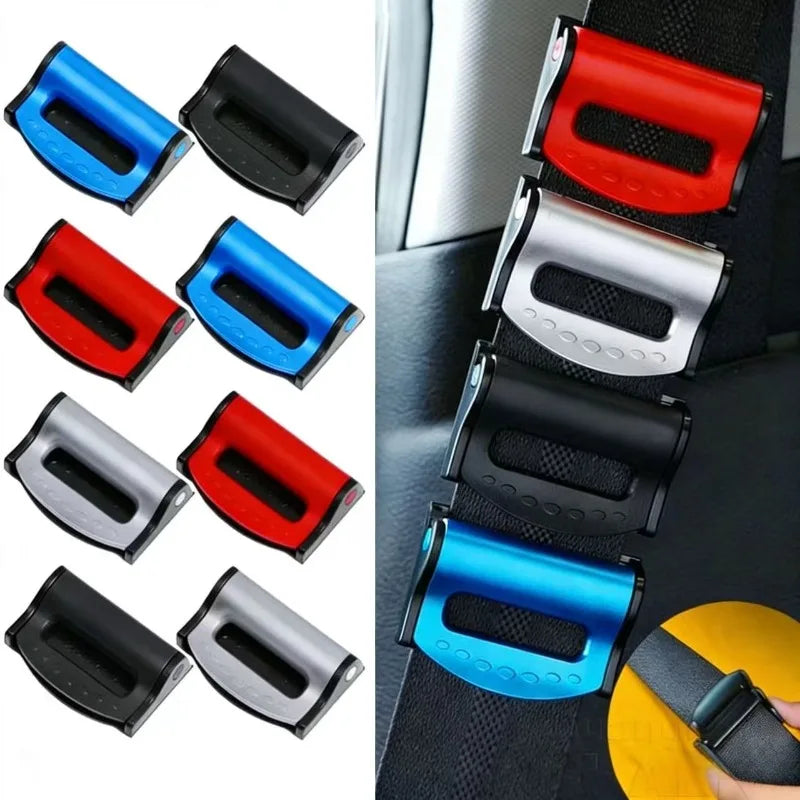 Adjustable Seat Belt Clips - Universal Fit Safety Belt Stopper (2-Pack)