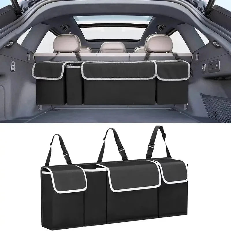 SUV Trunk Backseat Organizer - 4-Pocket Hanging Storage Bag for Cars, Trucks & MPVs