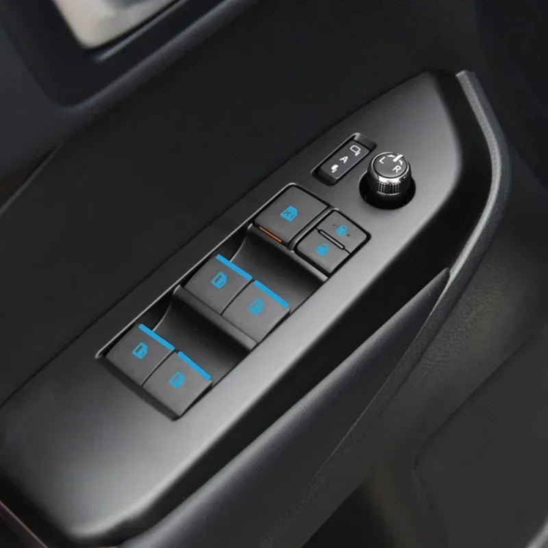 Luminous Car Window Button Stickers - Glow-in-the-Dark Control Panel Decals (18-Piece Set)