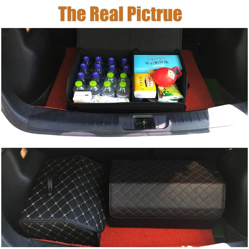 Collapsible Trunk Organizer - Premium PU Leather Storage Box