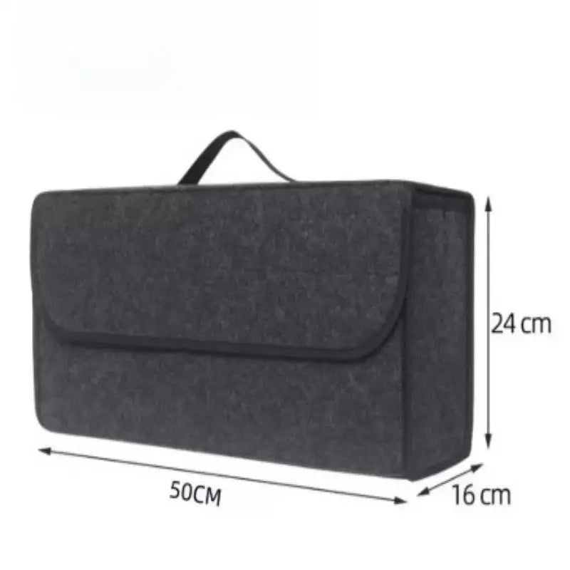 Felt Trunk Organizer - Collapsible Storage Box with Anti-Slip Base