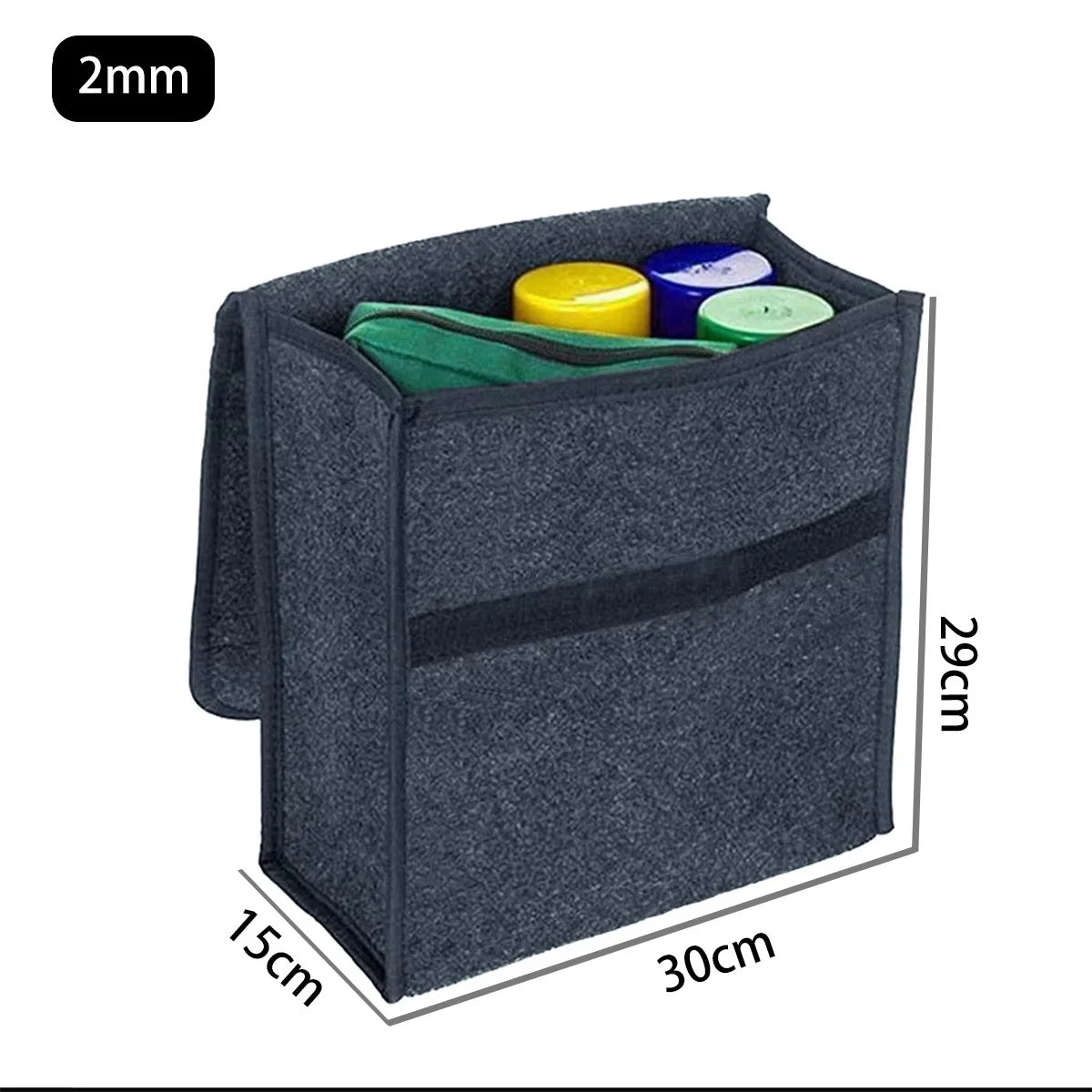 Foldable Felt Car Trunk Organizer - Soft Storage Box for Tools & Cargo