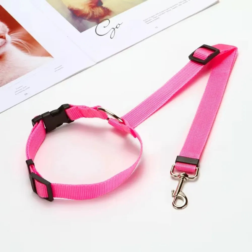 Pet Car Seat Belt - Adjustable Safety Harness for Dogs & Cats