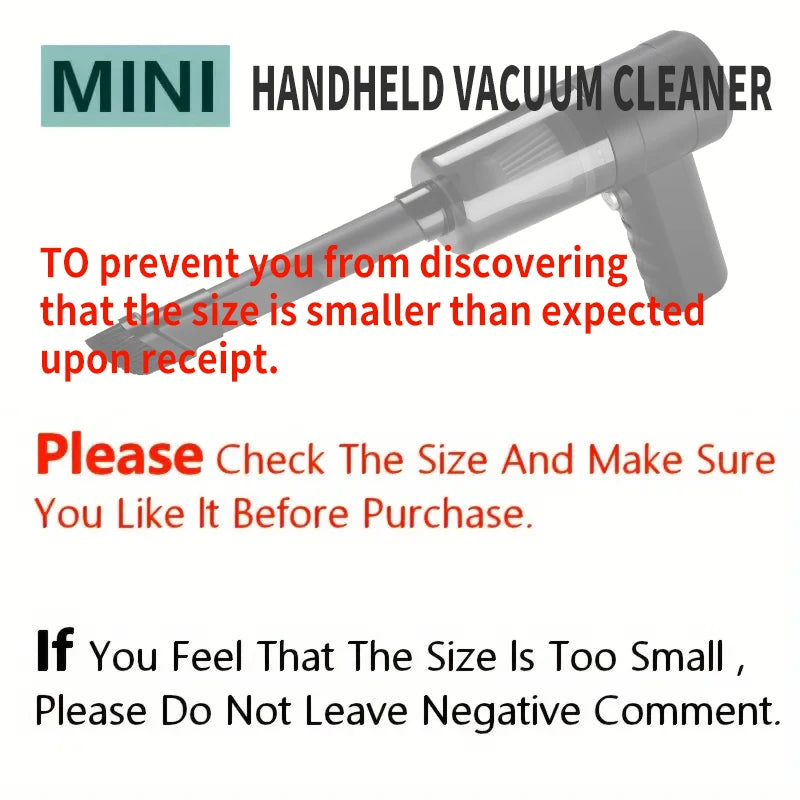 Cordless Handheld Car Vacuum Cleaner – 3000Pa Suction, USB-C Rechargeable