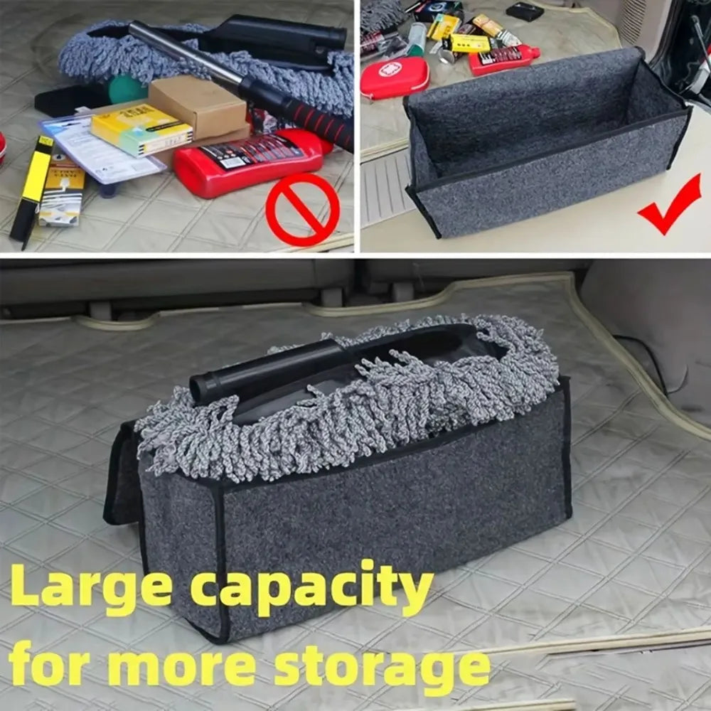Foldable Felt Car Trunk Organizer - Soft Storage Box for Tools & Cargo