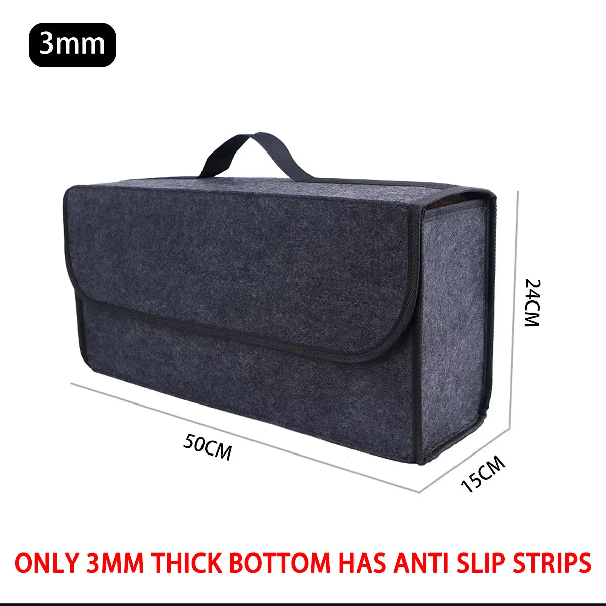 Foldable Felt Car Trunk Organizer - Soft Storage Box for Tools & Cargo