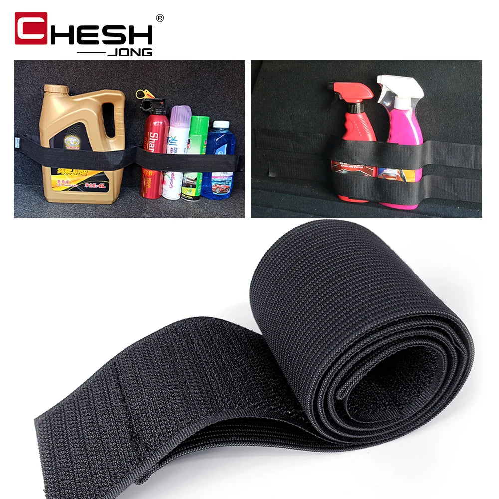 Trunk Organizer Strap - Adjustable Hook & Loop Cargo Securing Belt