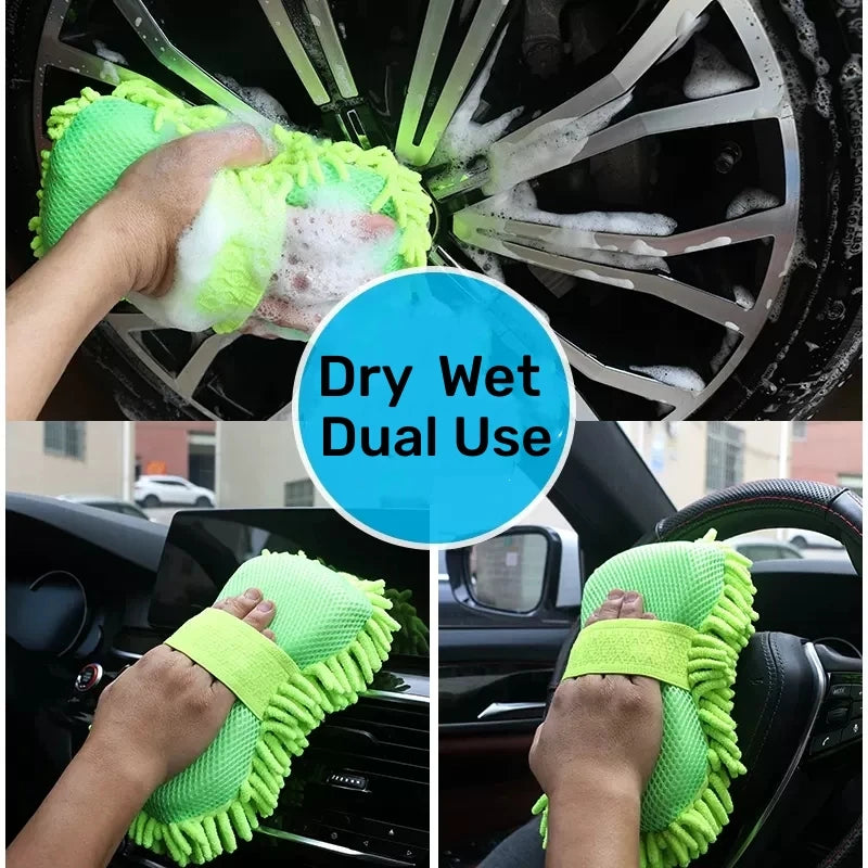 Microfiber Car Wash Mitt - Scratch-Free Cleaning Glove