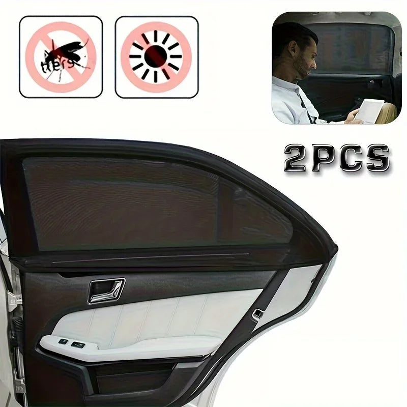Car Window Mesh Sunshade - Breathable Mosquito Screen & UV Blocker