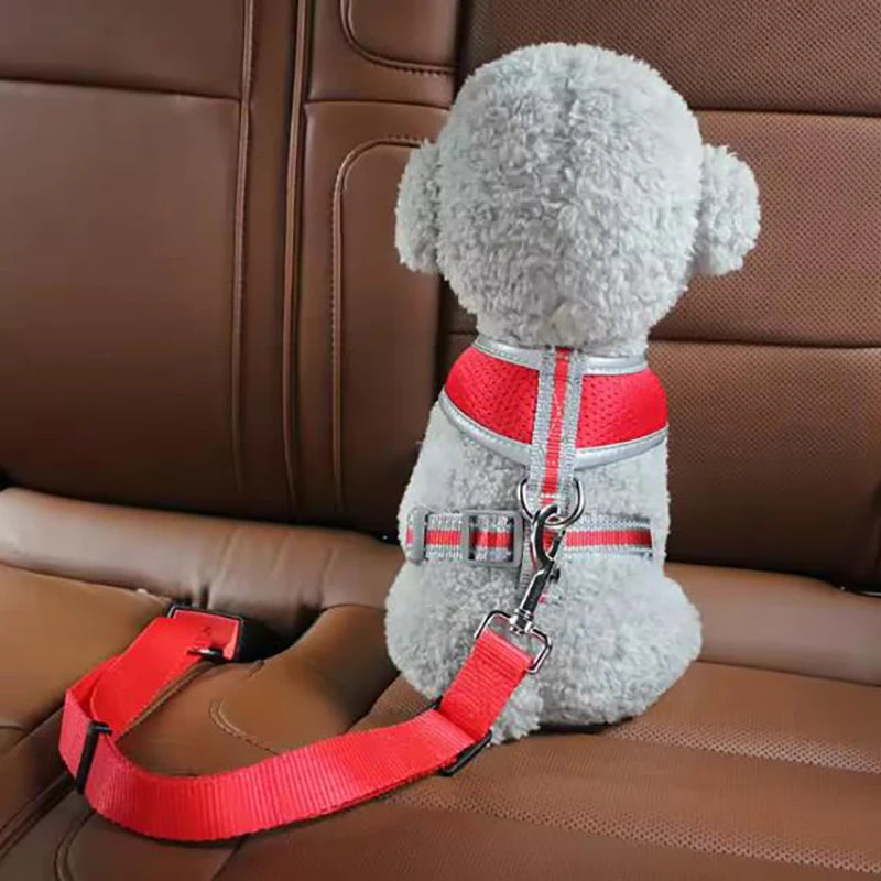 Pet Car Seat Belt - Adjustable Safety Harness for Dogs & Cats