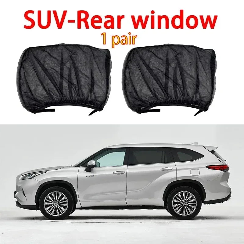 Car Window Mesh Sunshade - Breathable Mosquito Screen & UV Blocker