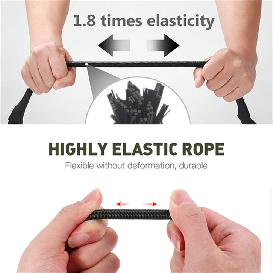 Heavy-Duty Bungee Cord with Aluminum Carabiners - 8mm Elastic Strap for Car, Bike & Cargo