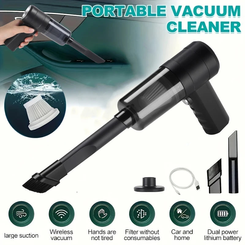 Cordless Handheld Car Vacuum Cleaner – 3000Pa Suction, USB-C Rechargeable