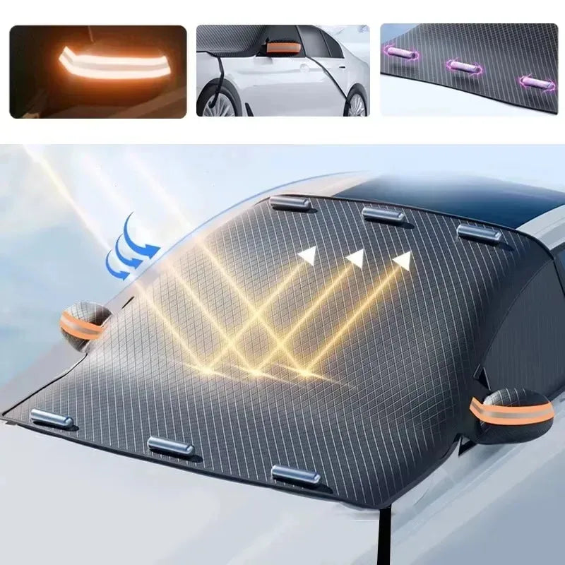 Magnetic Windshield Snow & Ice Cover - All-Season Protector with Wiper Protection