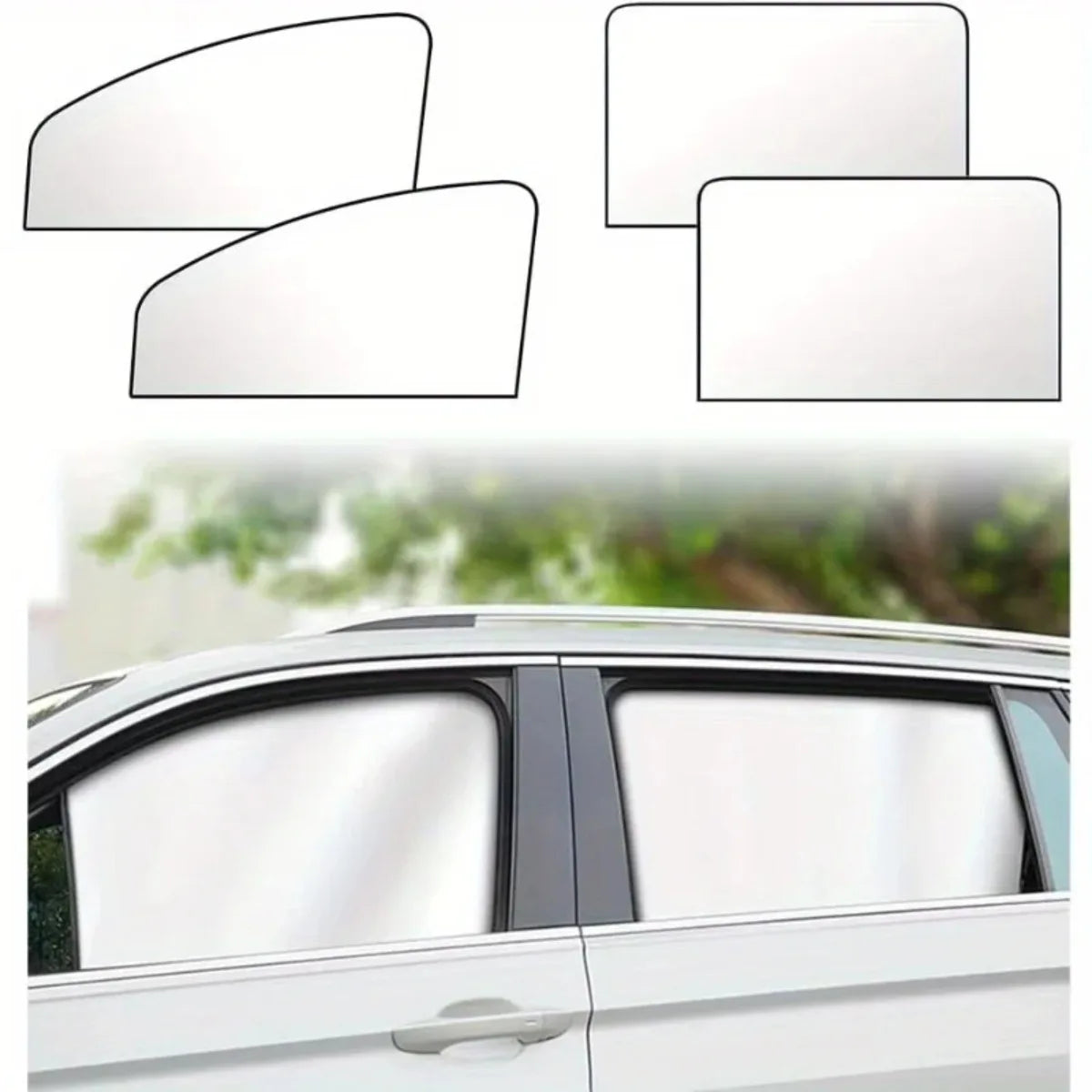 Magnetic Car Window Sunshades - UV Block Privacy Curtains (2-Pack)