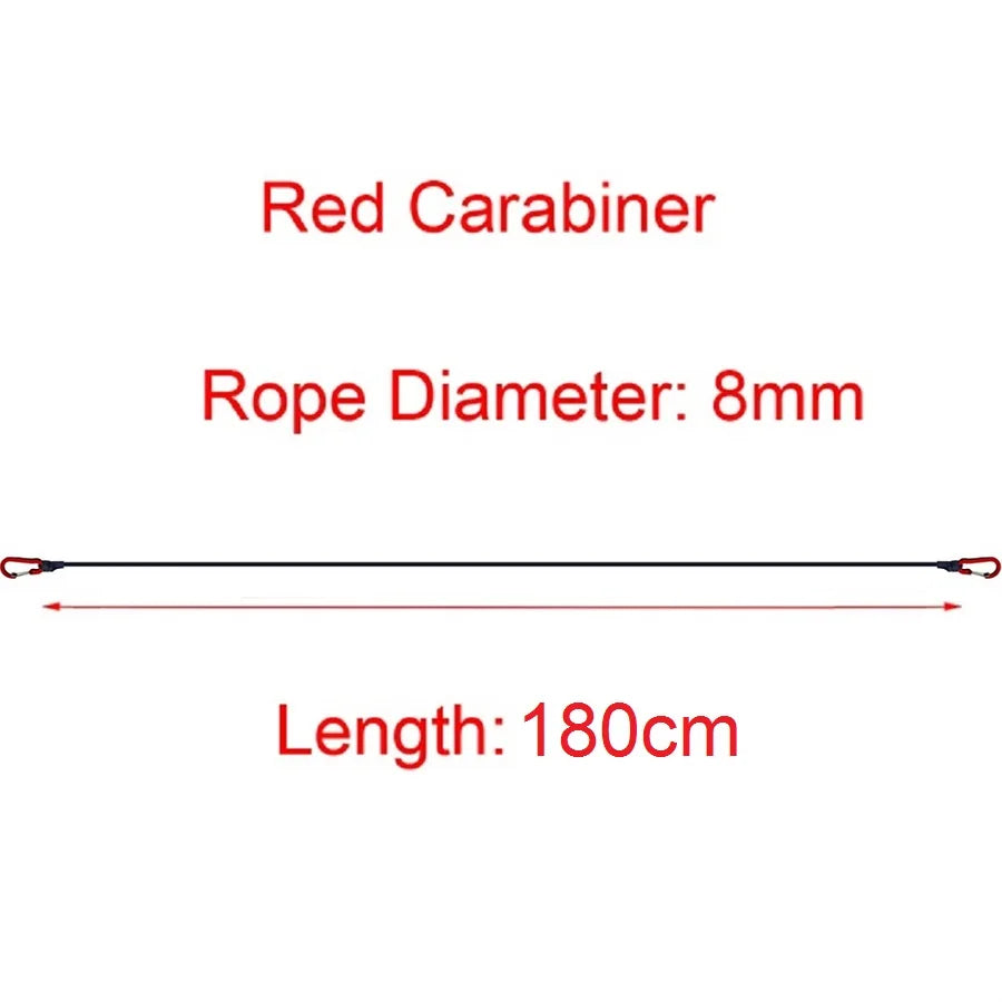 Heavy-Duty Bungee Cord with Aluminum Carabiners - 8mm Elastic Strap for Car, Bike & Cargo