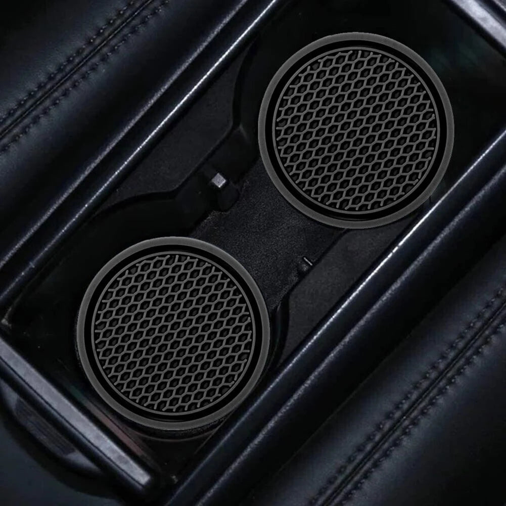 Silicone Car Cup Holder Coasters - Anti-Slip Insert Pads (2-Pack)