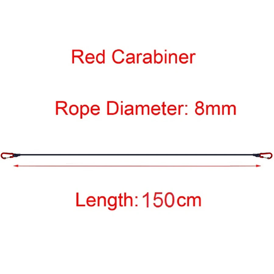 Heavy-Duty Bungee Cord with Aluminum Carabiners - 8mm Elastic Strap for Car, Bike & Cargo