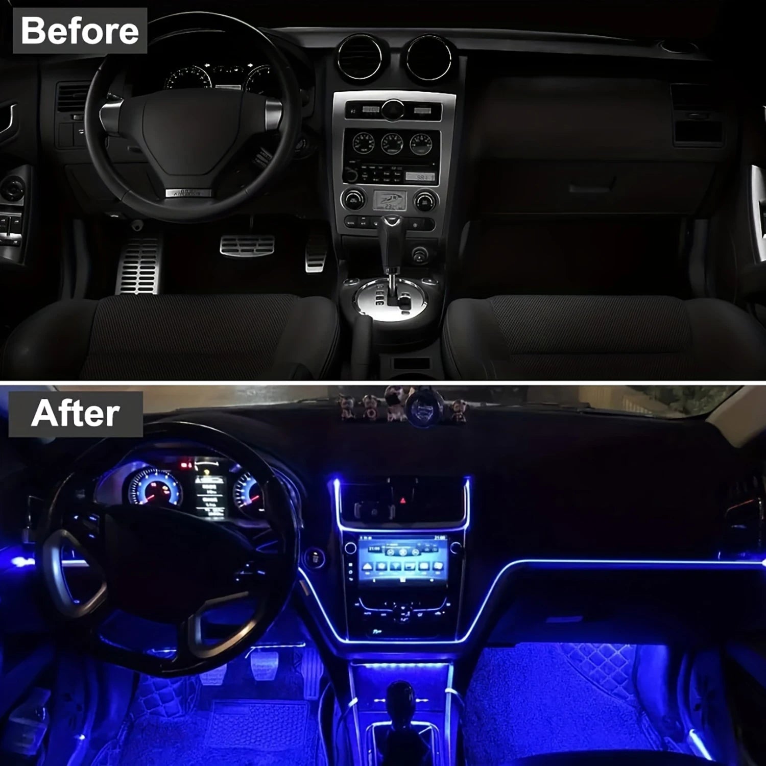 5m USB EL Wire Car Interior Ambient Light Strip – Flexible Neon Glow for Dashboard & Trim (DIY)
