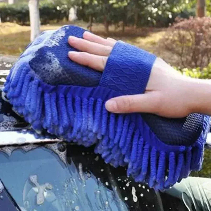 Microfiber Chenille Car Wash Mitt - Ultra-Soft Scratch-Free Cleaning Glove