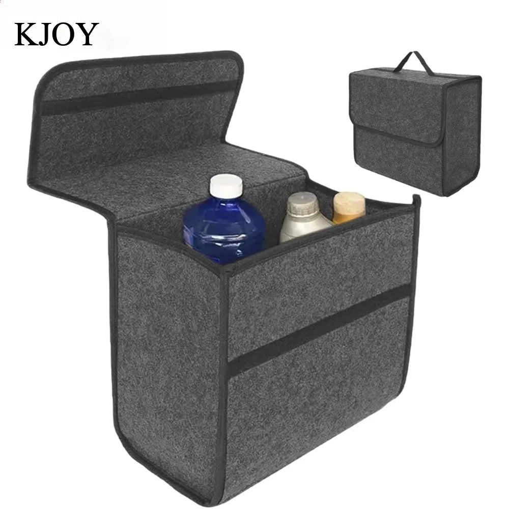 Foldable Felt Car Trunk Organizer - Soft Storage Box for Tools & Cargo