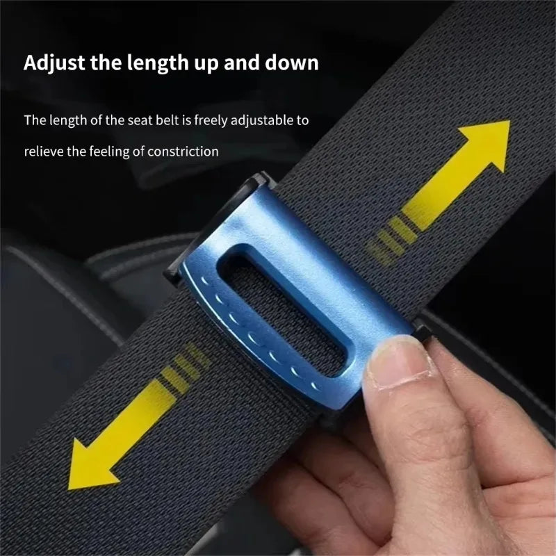 Adjustable Seat Belt Clips - Universal Fit Safety Belt Stopper (2-Pack)