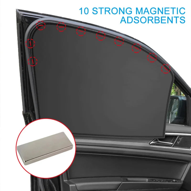 Magnetic Car Window Sunshade - UV Protection Privacy Curtain for Side & Rear Windows