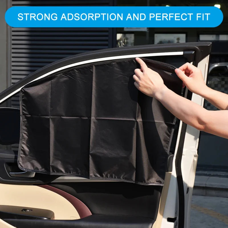 Magnetic Car Window Sunshade - UV Protection Privacy Curtain for Side & Rear Windows