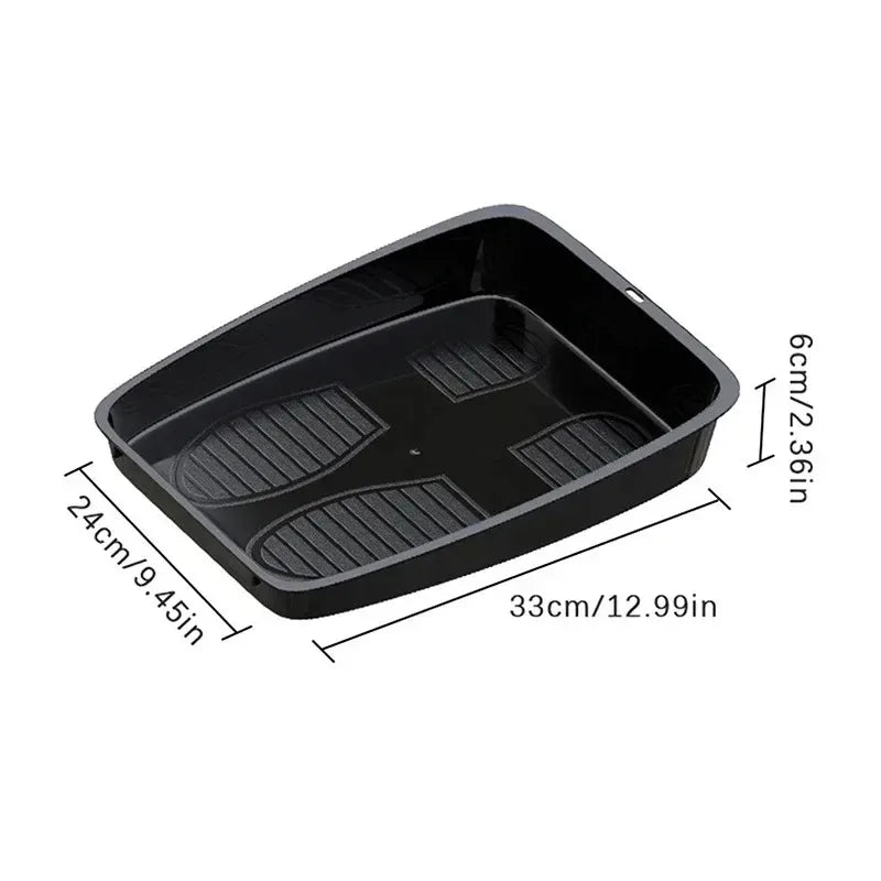 Car Under-Seat Shoe Storage Tray - Waterproof Organizer for Wet Shoes & Umbrellas