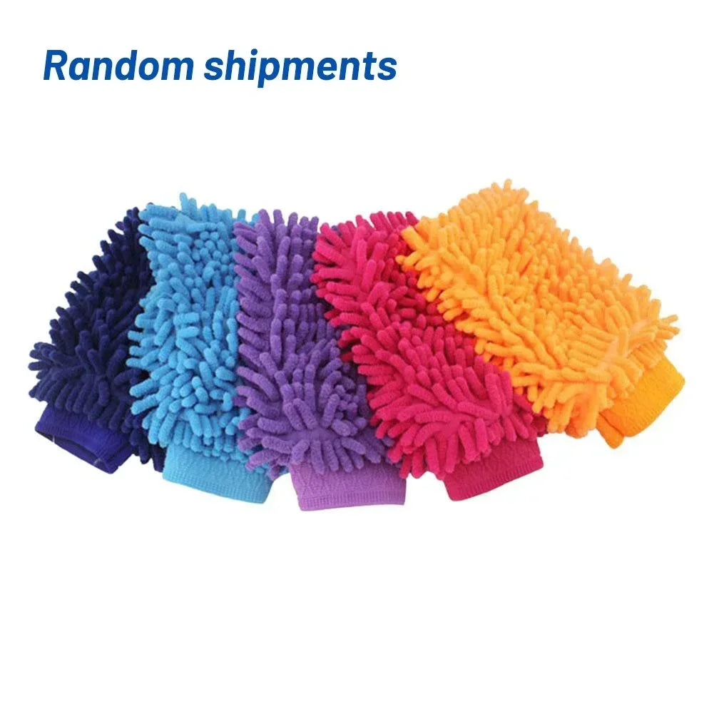 Chenille Car Wash Gloves - Scratch-Free Cleaning Mitt