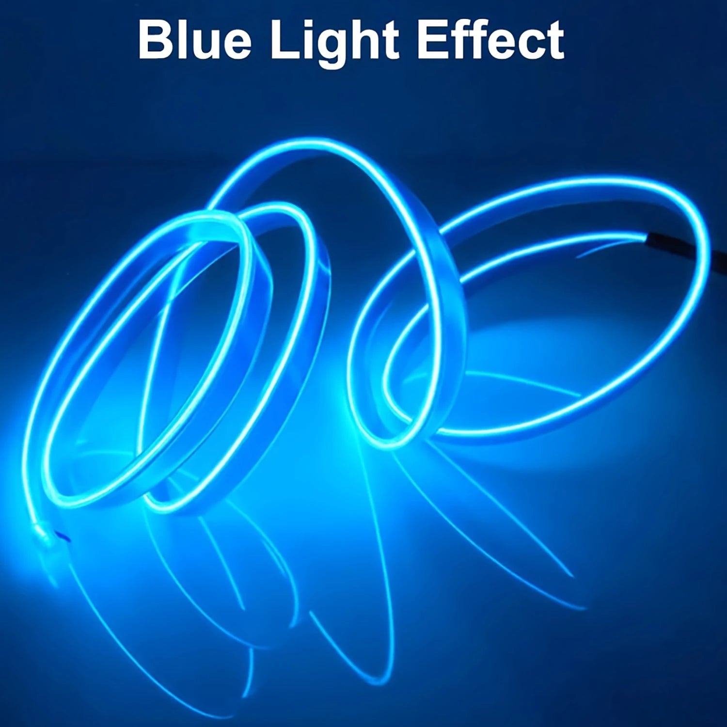 5m USB EL Wire Car Interior Ambient Light Strip – Flexible Neon Glow for Dashboard & Trim (DIY)