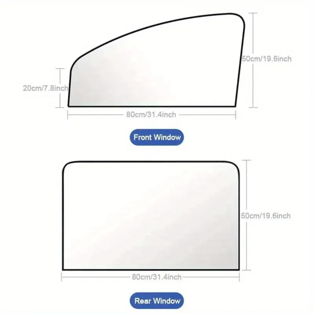 Magnetic Car Window Sunshades - UV Block Privacy Curtains (2-Pack)