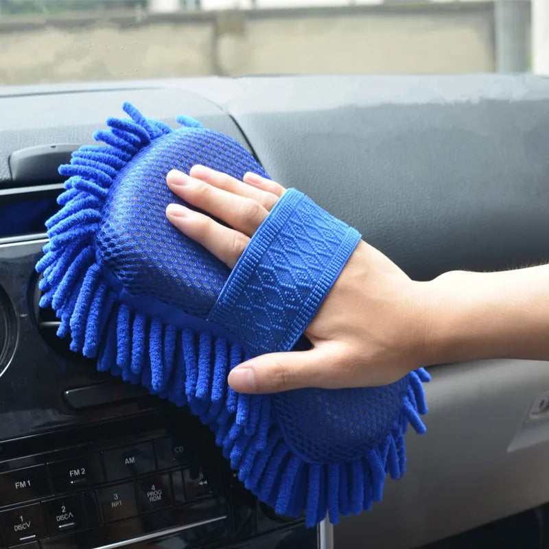 Coral Car Wash Mitts - Soft Microfiber Cleaning Gloves (2-Pack)