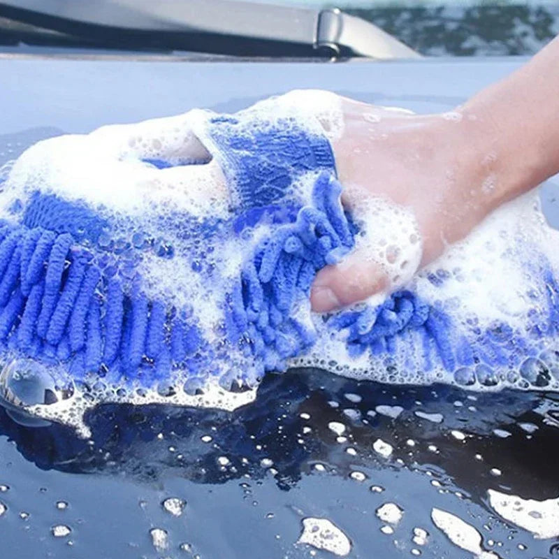 Microfiber Chenille Car Wash Mitt - Ultra-Soft Scratch-Free Cleaning Glove