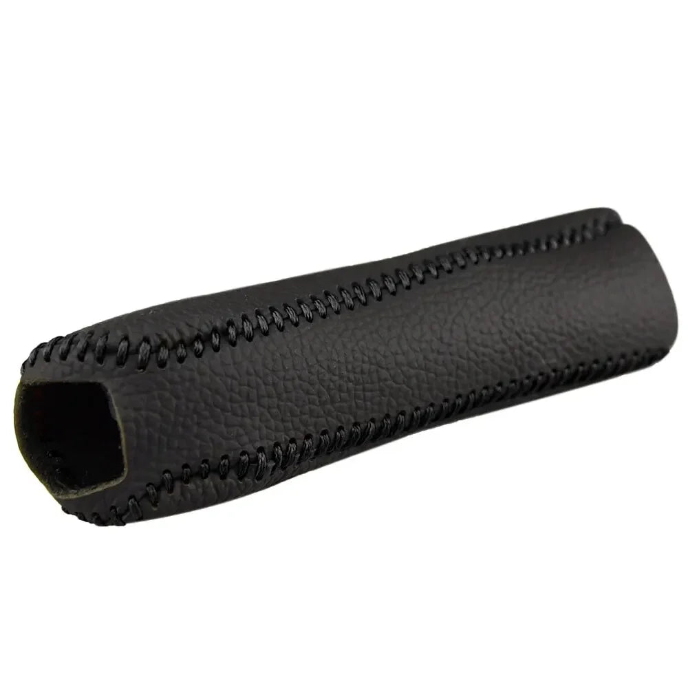 Genuine Leather Handbrake Cover - Premium Cowhide Grip Sleeve for Interior Upgrade