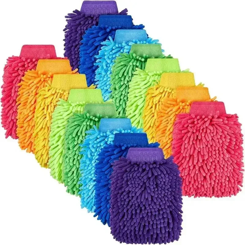 Chenille Car Wash Gloves - Scratch-Free Cleaning Mitt