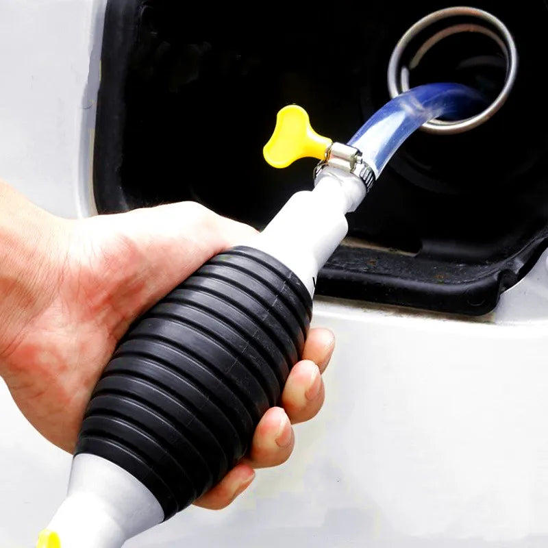 Manual Fuel Transfer Siphon Pump - Hand-Operated Gas & Oil Transfer Tool for Cars & Equipment