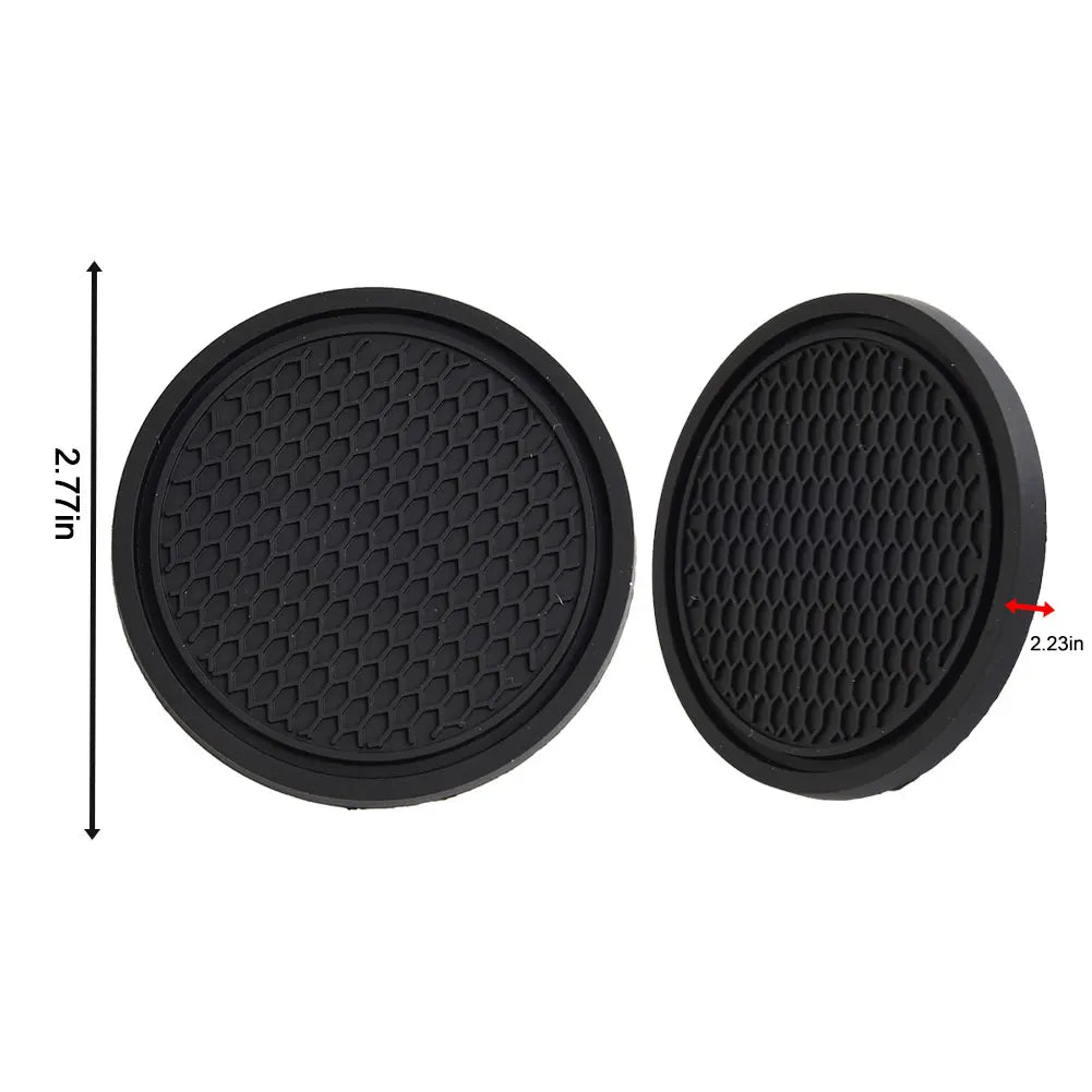 Silicone Car Cup Holder Coasters - Anti-Slip Insert Pads (2-Pack)