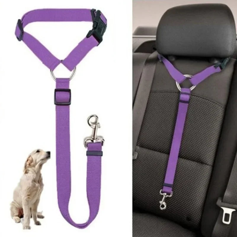 Pet Car Seat Belt - Adjustable Safety Harness for Dogs & Cats