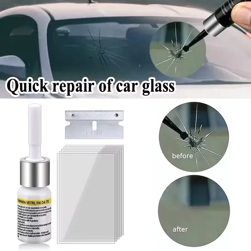 Windshield Crack Repair Kit - DIY Glass Restoration Fluid