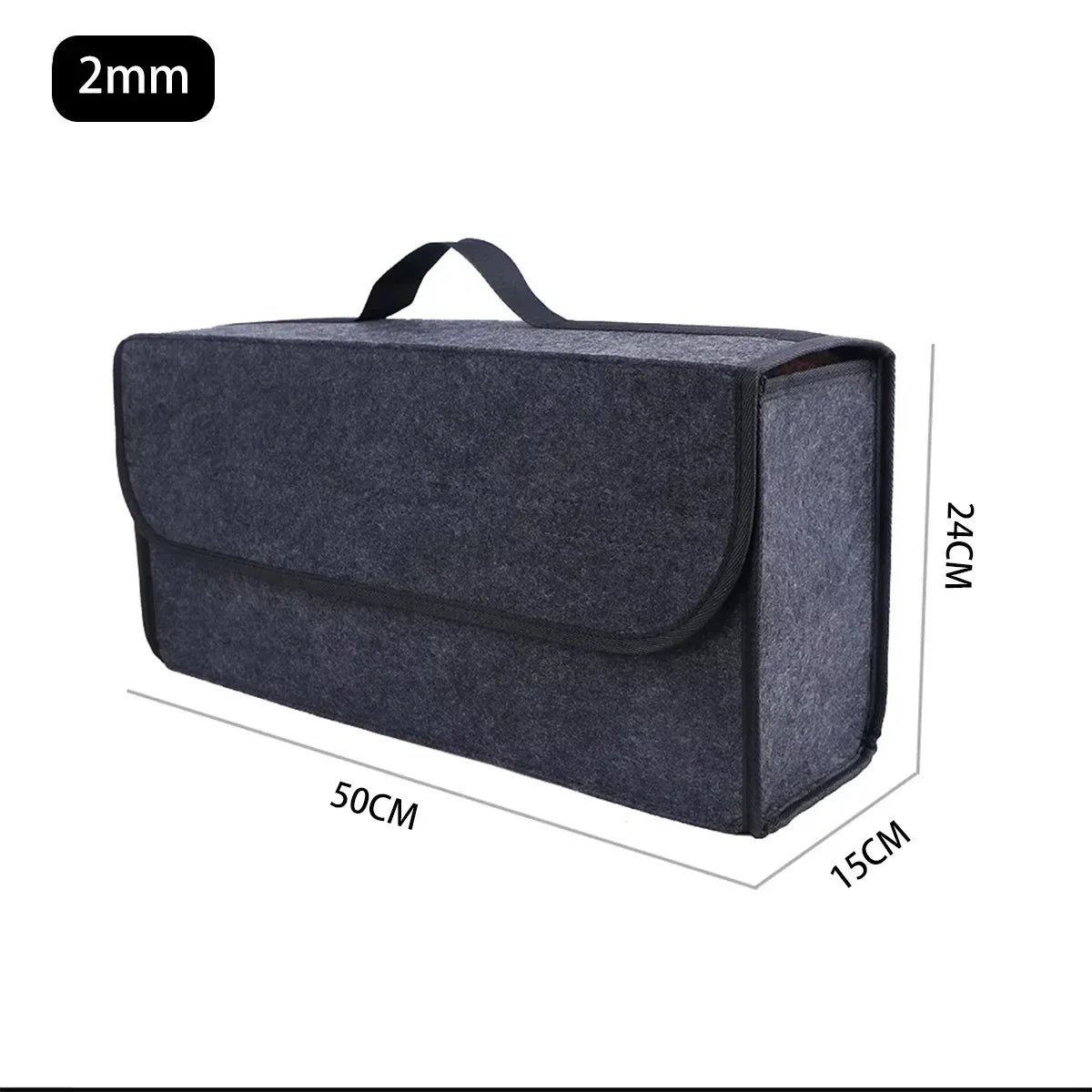 Foldable Felt Car Trunk Organizer - Soft Storage Box for Tools & Cargo