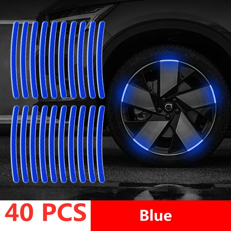 Reflective Safety Warning Stickers - Wheel Rim & Door Handle Tape