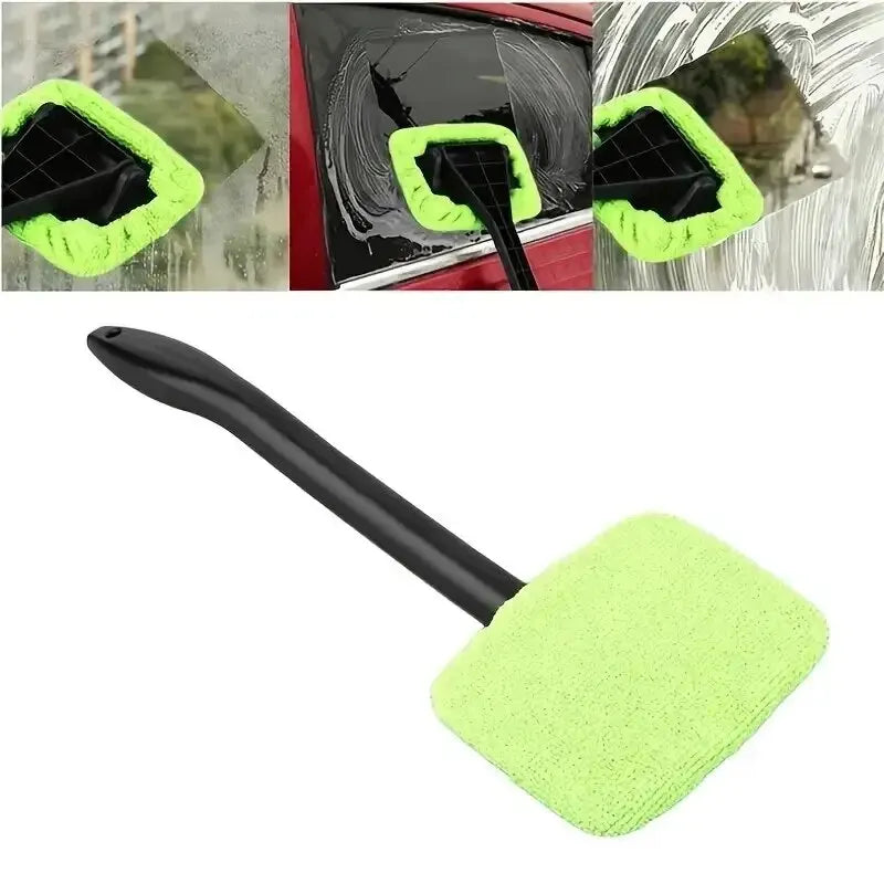 Windshield Interior Cleaning Tool - Long Handle Microfiber Wiper