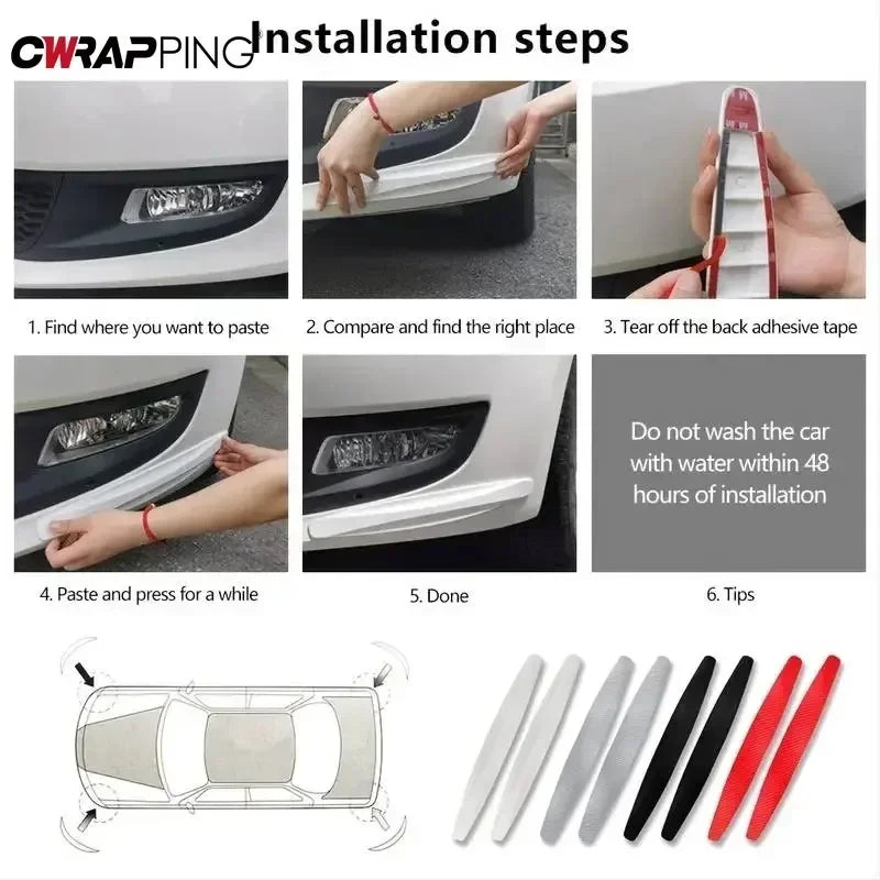 Bumper Corner Protector Guards - Universal Anti-Collision Strips (4-6 Pack)