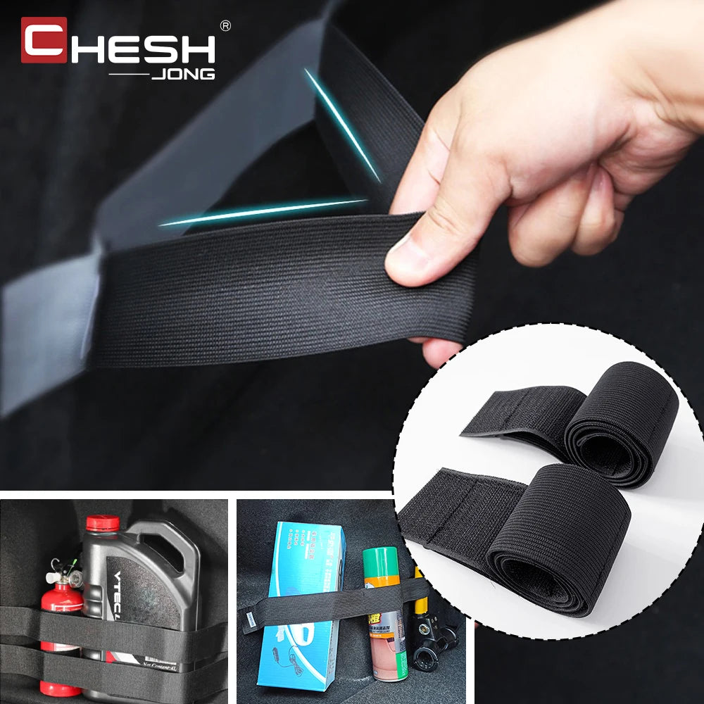 Trunk Organizer Strap - Adjustable Hook & Loop Cargo Securing Belt