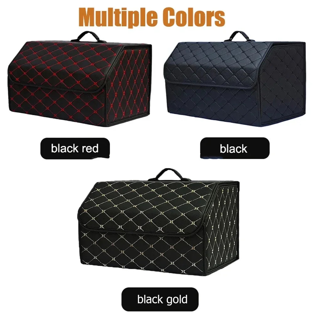 Collapsible Trunk Organizer - Premium PU Leather Storage Box
