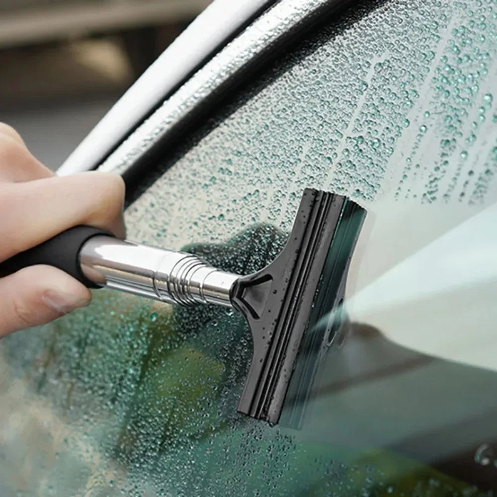 Telescopic Windshield Cleaning Tool - Extendable Mirror & Glass Wiper