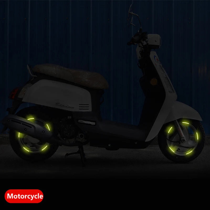 Reflective Safety Warning Stickers - Wheel Rim & Door Handle Tape