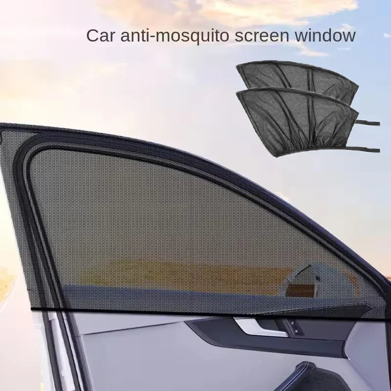 Car Window Mesh Sunshade - Breathable Mosquito Screen & UV Blocker